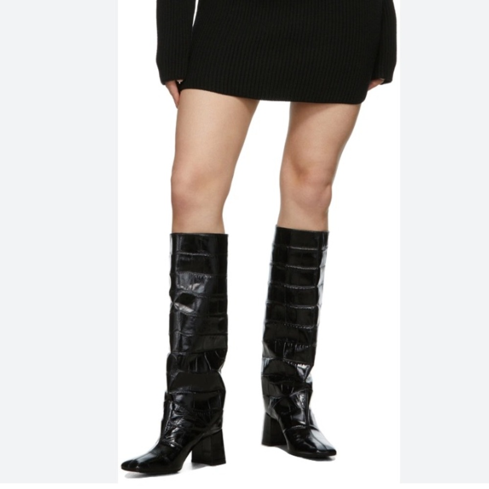 Miista Finola Crocodile Print Boots | Black 39